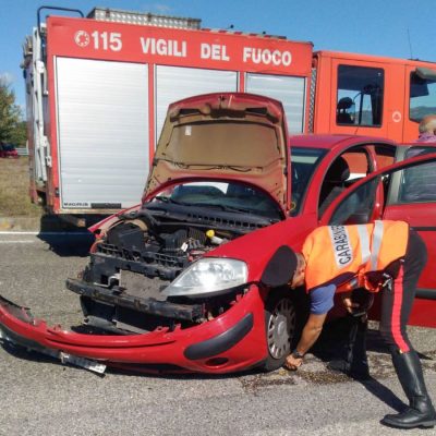 Una delle auto coinvolte nell'incidente