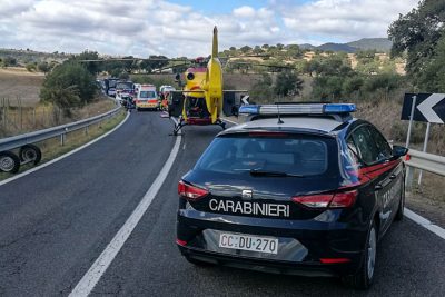 La scena dell'incideaL'intervento dell'elisoccorso sula scena dell'incidentente