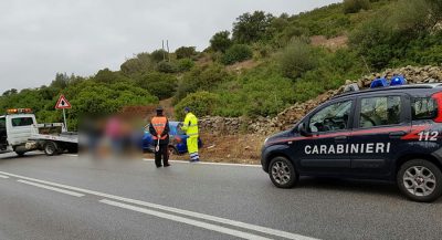 La scena dell'incidente sulla Statale 129