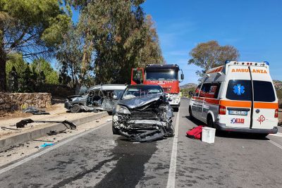 La scena dell'incidente sulla Statale 125