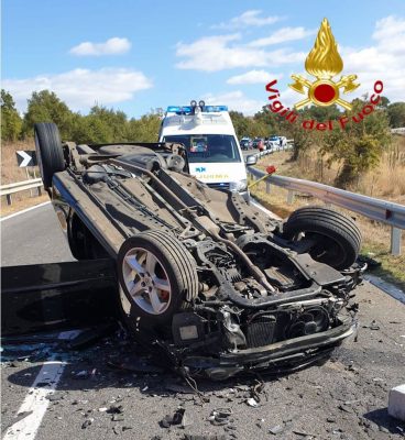 Una delle auto coinvolte nell'incidente