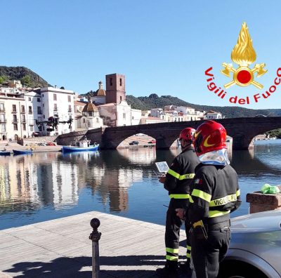 Vigili del Fuoco durante l'esercitazione a Bosa