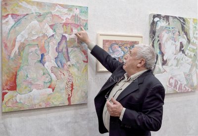Alfonso Silba all'inaugurazione della mostra 'A Cosima' (foto S.Novellu)