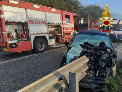 La Fiat Punto dopo l'incidente