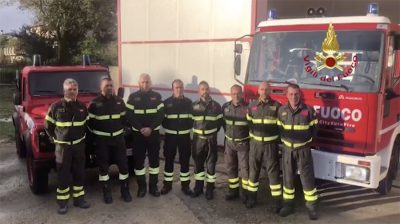 L'omaggio dei Vigili del fuoco della Sardegna ai colleghi morti a Alessandria
