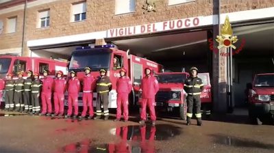 L'omaggio dei Vigili del fuoco della Sardegna ai colleghi morti a Alessandria