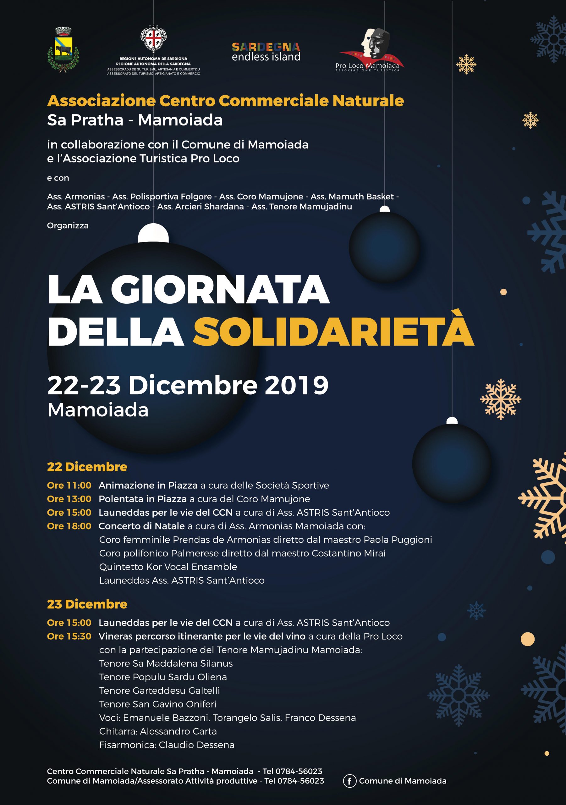 A Mamoiada all’insegna del Natale il 22 e 23 dicembre si celebra la solidarietà