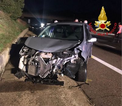 L'auto dopo l'incidente