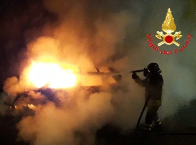 L'intervento di Vigili del fuoco