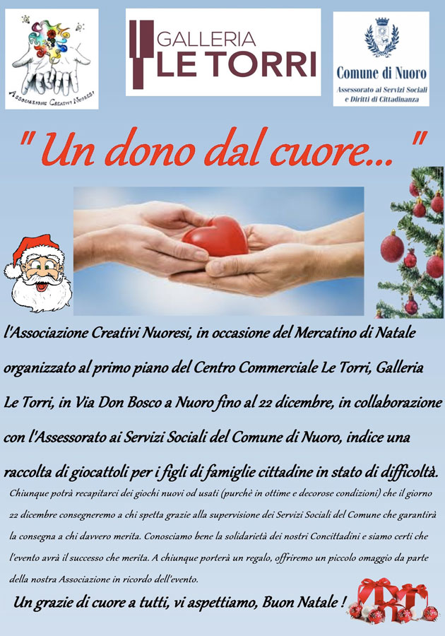 Nuoro. ACN: Alle Torri una raccolta di giocattoli per i più bisognosi
