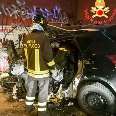 I Vigili del Fuoco sul luogo dell'incidente
