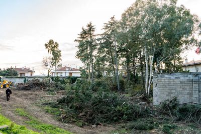 Nuoro, lavori di disboscamento nel parco dell'AREUS (foto S.Novellu)