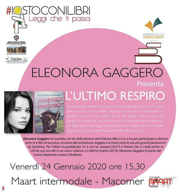 Macomer. #iostoconilibri termina con Eleonora Gaggero di “Alex & Co”