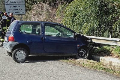 La Twingo dopo l'incidente