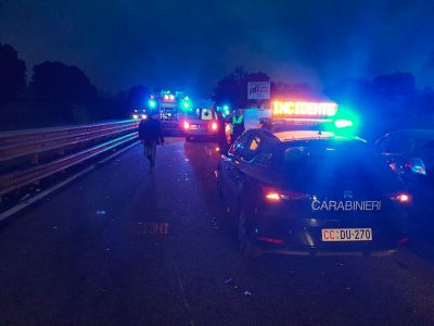 La scena dell'incidente sulla 13 DCN