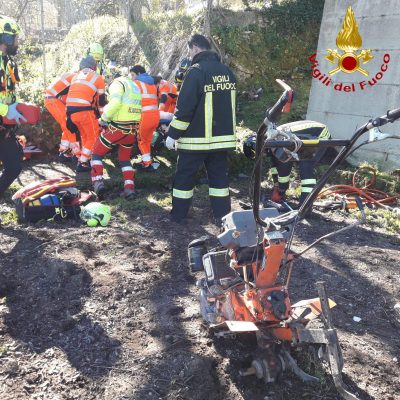 I vigili del Fuoco sul luogo dell'incidente