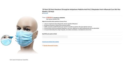Un'offerta di mascherine protettive