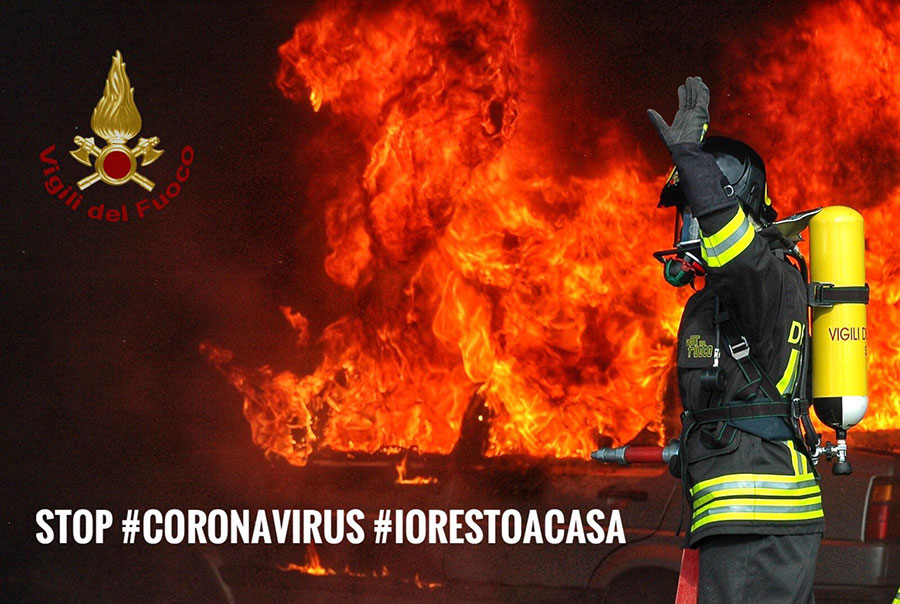 Coronavirus. Vigili del fuoco: “Aiutiamo medici e infermieri: stiamo a casa!”