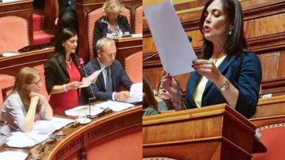 La senatrice Elva senatrice Evangelista in aula