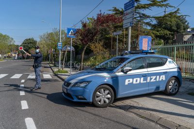 Nuoro, un posto di blocco della Polizia (foto S.Novellu)