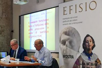 Roberto Porrà nel corso di una conferenza su San'Efisio