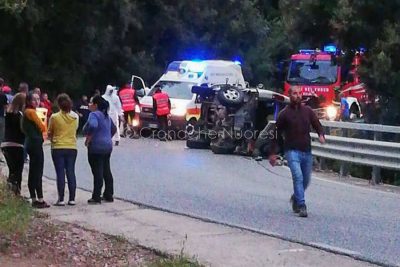 La scena dell'incidente sulla Oliena Dorgali