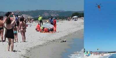 L'intervento del 118 a Posada (foto Cronache Nuoresi)