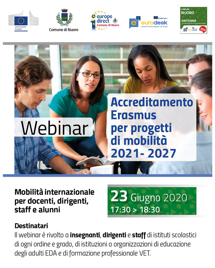 Europe direct: il 23 giugno webinar per dirigenti, docenti e alunni per progetti Erasmus