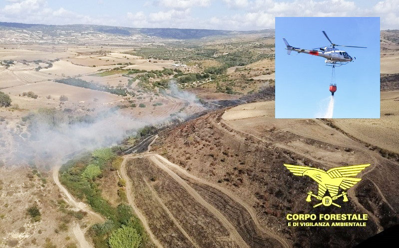 Incendio nella tarda mattinata  a Orani: bruciati 6 ettari di pascolo e 30 rotaballe di fieno