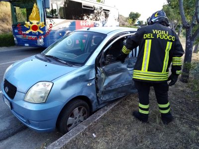 La Kia dopo l'incidente