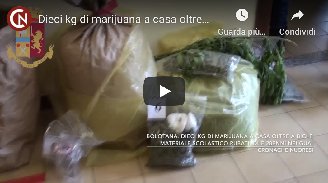 Dieci kg di marijuana a casa oltre a bici e materiale scolastico rubati: due 28enni nei guai – VIDEO