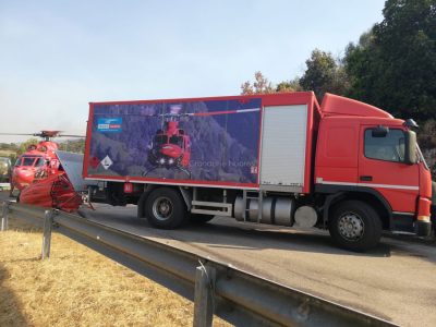Elicottero di Farcana mentre rifornisce (F. Emilio Zola)