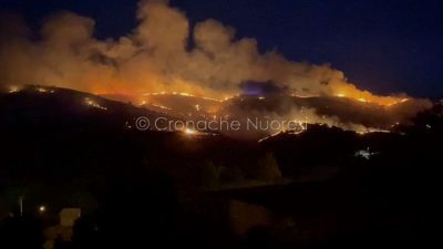 L'incendio a Su Berrinau visto da Prato Sardo