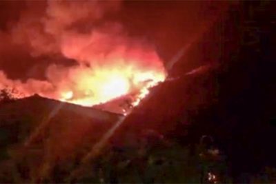 il vasto incendio a Budoni