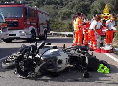 La moto dopo l'incidente
