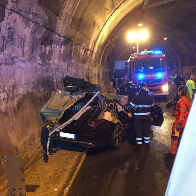 La scena dell'incidente in galleria