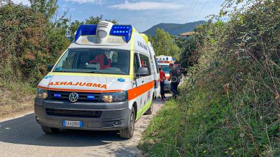 L'intervento del 118 sul luogo dell'incidente