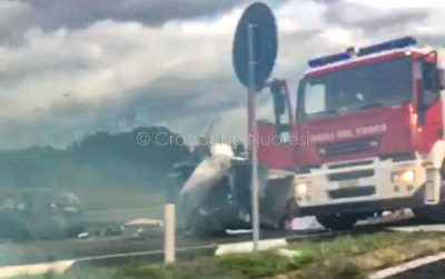 La scena dell'incidente sulla SS 131 (foto di un lettore)