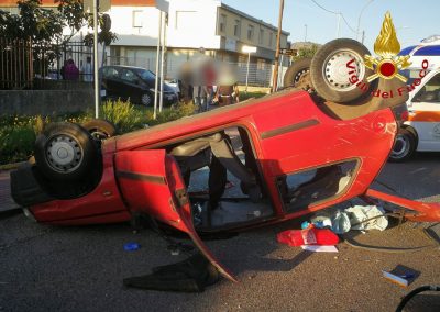 Una delle auto coinvolte nell'incidente