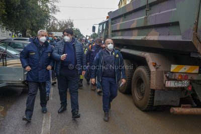 Bitti, il sopralluogo di Solinas, Borrelli e Belloi dopo l’alluvione (© foto S.Novellu)
