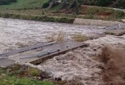 Il fiume Cedrino in piena