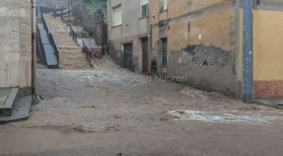 Maltempo. Le strade di Bitti allagate dalle forti piogge