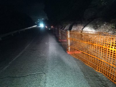 Il masso rimosso dalla strada dell'Ortobene