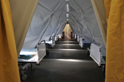 Uno scorcio dell'ospedale da campo