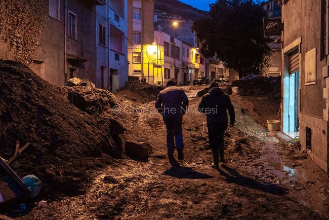 Bitti, via Brigata Sassari dopo l'alluvione (foto S.Novellu)