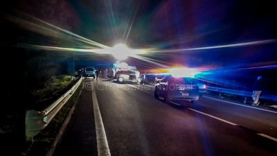 La scena dell'incidente sulla SS 389