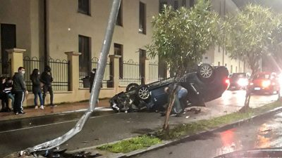 L'auto dopo l'incidente