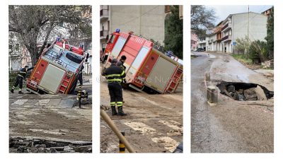 L'incidente occorso ai Vigili del fuoco a Bitti