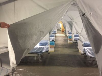 L'interno dell'ospedale da Campo di Nuoro (foto Cronache Nuoresi)