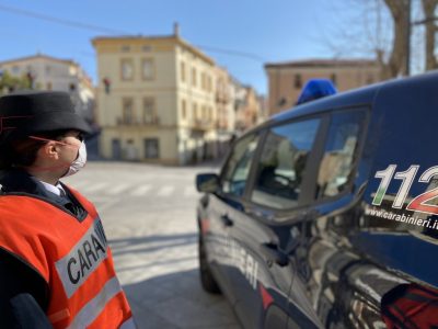 Un posto di blocco dei Carabinieri alle Grazie